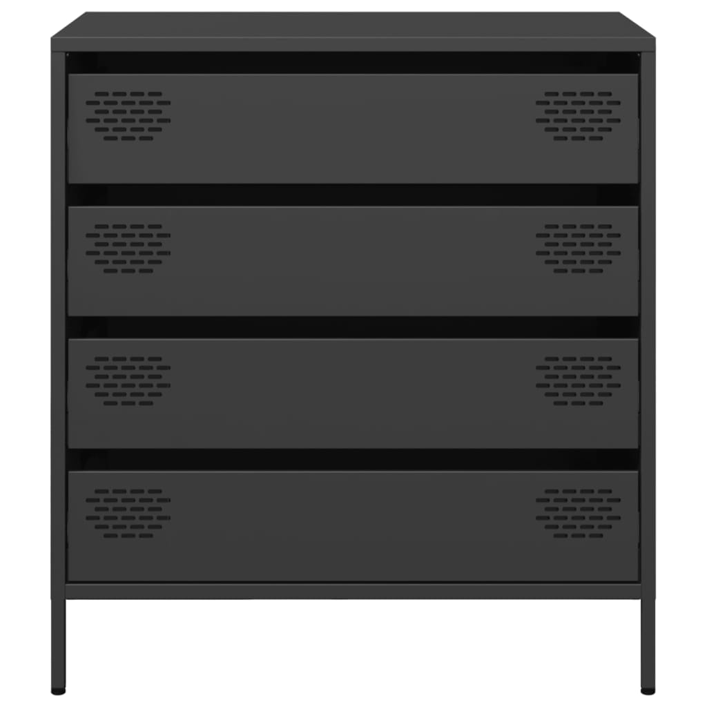 Ντουλάπι Μαύρο 68x39x73,5 εκ. από Χάλυβα Ψυχρής Έλασης