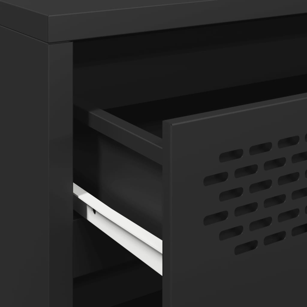 Ντουλάπι Μαύρο 68x39x58,5 εκ. από Χάλυβα Ψυχρής Έλασης