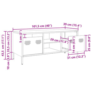 Έπιπλο Τηλεόρασης Λαδί 101,5x39x43,5 εκ. Ατσάλι Ψυχρής Έλασης - Pakobazaar