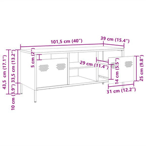 Έπιπλο Τηλεόρασης Λευκό 101,5x39x43,5 εκ. Ατσάλι Ψυχρής Έλασης