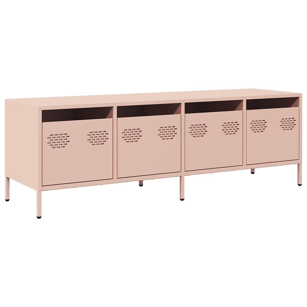 Έπιπλο Τηλεόρασης Ροζ 135x39x43,5 εκ. Ατσάλι Ψυχρής Έλασης - Pakobazaar