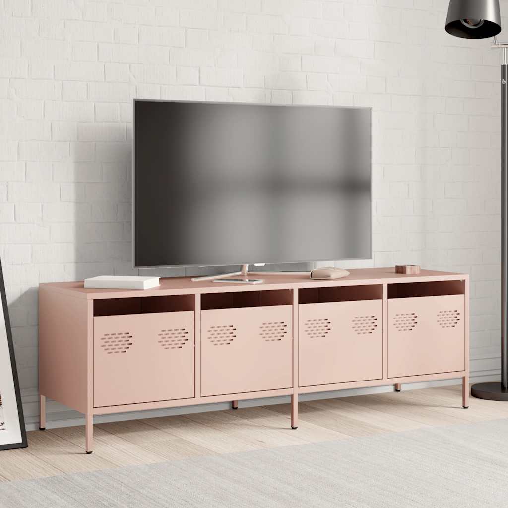 Έπιπλο Τηλεόρασης Ροζ 135x39x43,5 εκ. Ατσάλι Ψυχρής Έλασης - Pakobazaar