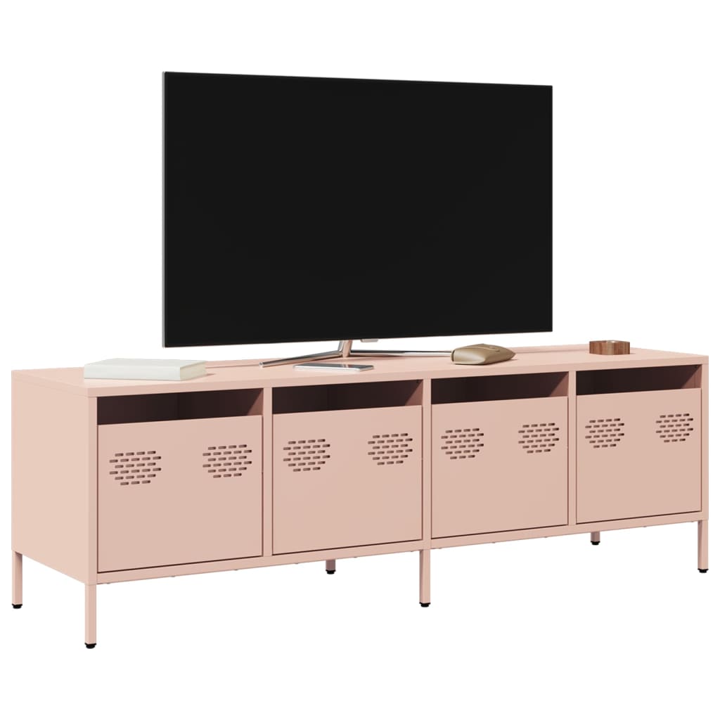Έπιπλο Τηλεόρασης Ροζ 135x39x43,5 εκ. Ατσάλι Ψυχρής Έλασης - Pakobazaar