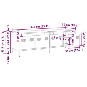 Έπιπλο Τηλεόρασης Μουσταρδί 135x39x43,5 εκ Ατσάλι Ψυχρής Έλασης - Pakobazaar