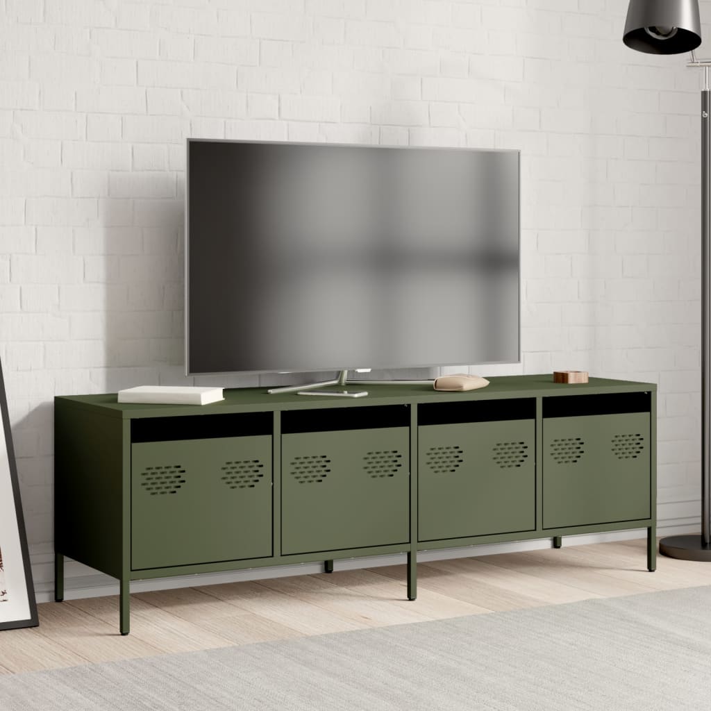 Έπιπλο Τηλεόρασης Λαδί 135x39x43,5 εκ. Ατσάλι Ψυχρής Έλασης - Pakobazaar