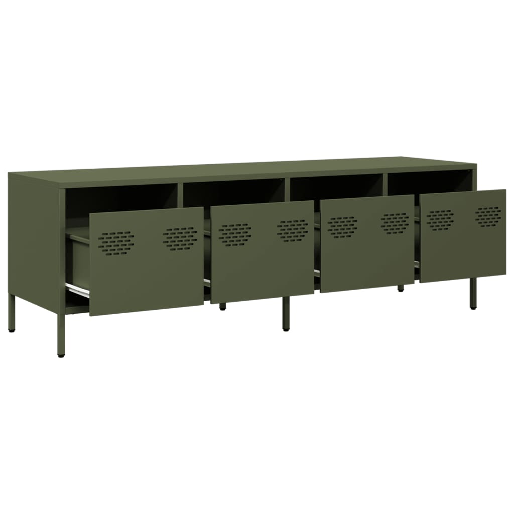 Έπιπλο Τηλεόρασης Λαδί 135x39x43,5 εκ. Ατσάλι Ψυχρής Έλασης - Pakobazaar