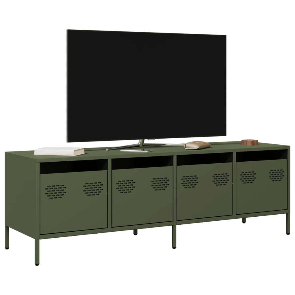 Έπιπλο Τηλεόρασης Λαδί 135x39x43,5 εκ. Ατσάλι Ψυχρής Έλασης - Pakobazaar