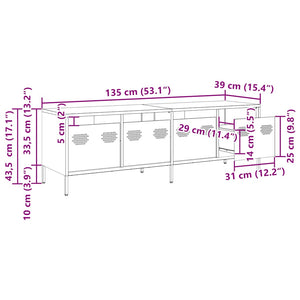 Έπιπλο Τηλεόρασης Λευκό 135x39x43,5 εκ. Ατσάλι Ψυχρής Έλασης