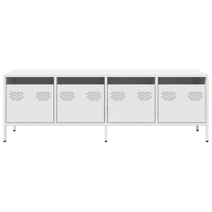 Έπιπλο Τηλεόρασης Λευκό 135x39x43,5 εκ. Ατσάλι Ψυχρής Έλασης