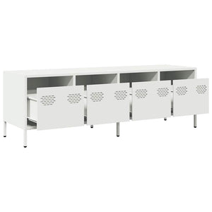 Έπιπλο Τηλεόρασης Λευκό 135x39x43,5 εκ. Ατσάλι Ψυχρής Έλασης