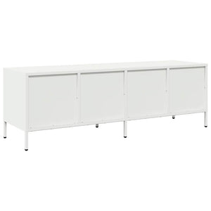 Έπιπλο Τηλεόρασης Λευκό 135x39x43,5 εκ. Ατσάλι Ψυχρής Έλασης