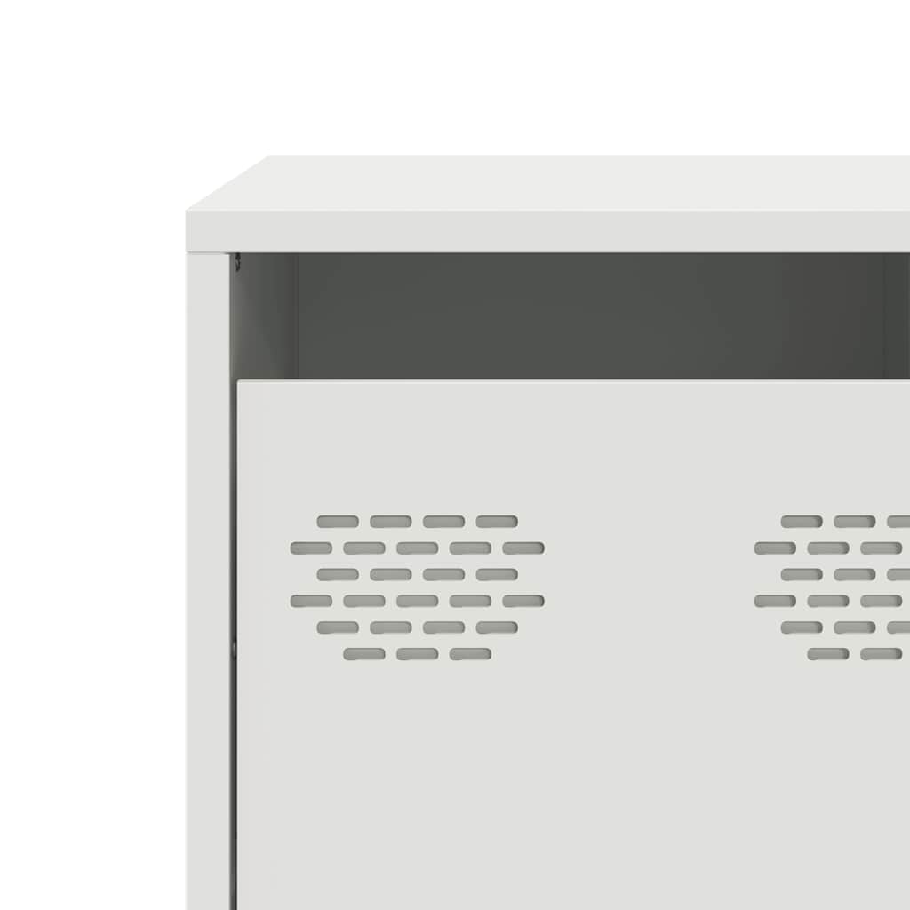 Έπιπλο Τηλεόρασης Λευκό 135x39x43,5 εκ. Ατσάλι Ψυχρής Έλασης