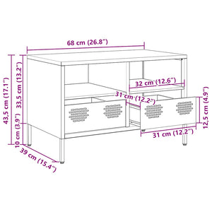 Έπιπλο Τηλεόρασης Λευκό 68x39x43,5 εκ. Ατσάλι Ψυχρής Έλασης