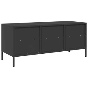 Έπιπλο Τηλεόρασης Μαύρο 101,5x39x43,5 εκ. Ατσάλι Ψυχρής Έλασης