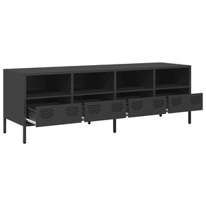 Έπιπλο Τηλεόρασης Μαύρο 135x39x43,5 εκ. Ατσάλι Ψυχρής Έλασης