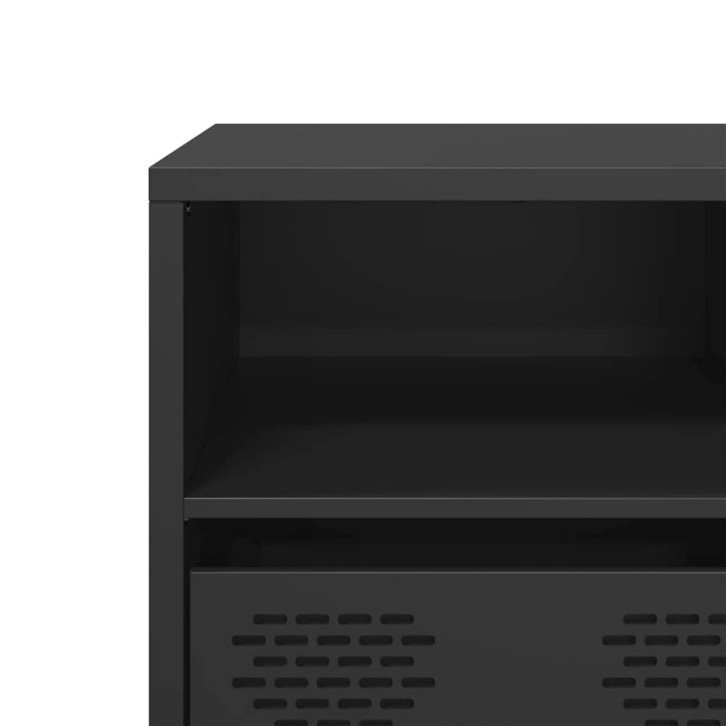 Έπιπλο Τηλεόρασης Μαύρο 135x39x43,5 εκ. Ατσάλι Ψυχρής Έλασης - Pakobazaar