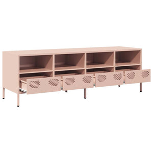 Έπιπλο Τηλεόρασης Ροζ 135x39x43,5 εκ. Ατσάλι Ψυχρής Έλασης