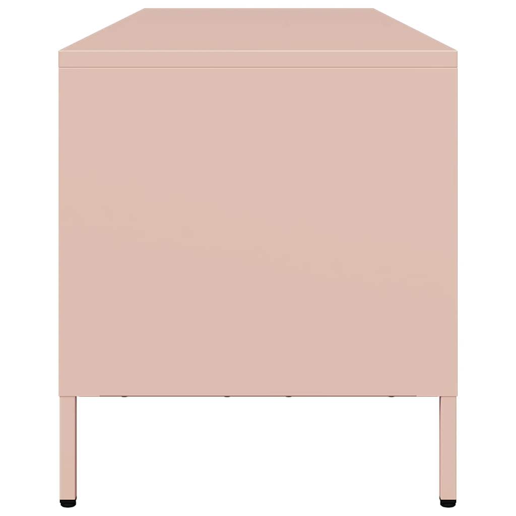 Έπιπλο Τηλεόρασης Ροζ 135x39x43,5 εκ. Ατσάλι Ψυχρής Έλασης