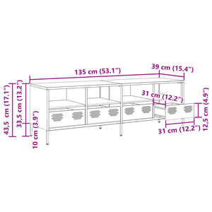 Έπιπλο Τηλεόρασης Ανθρακί 135x39x43,5 εκ. Ατσάλι Ψυχρής Έλασης - Pakobazaar