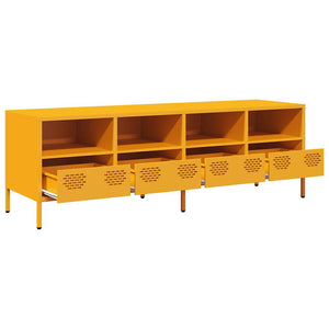 Έπιπλο Τηλεόρασης Μουσταρδί 135x39x43,5 εκ Ατσάλι Ψυχρής Έλασης