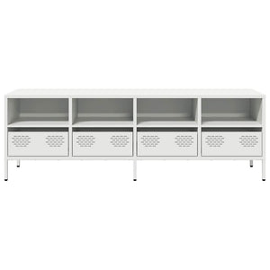 Έπιπλο Τηλεόρασης Λευκό 135x39x43,5 εκ. Ατσάλι Ψυχρής Έλασης - Pakobazaar