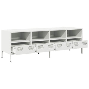 Έπιπλο Τηλεόρασης Λευκό 135x39x43,5 εκ. Ατσάλι Ψυχρής Έλασης - Pakobazaar