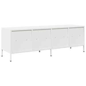 Έπιπλο Τηλεόρασης Λευκό 135x39x43,5 εκ. Ατσάλι Ψυχρής Έλασης - Pakobazaar