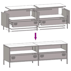Έπιπλο Τηλεόρασης Ροζ 135x39x43,5 εκ. Ατσάλι Ψυχρής Έλασης