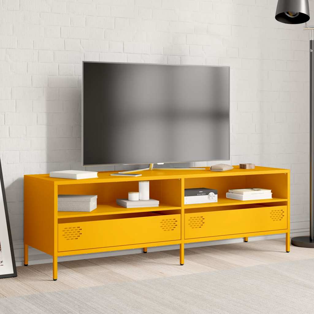 Έπιπλο Τηλεόρασης Μουσταρδί 135x39x43,5εκ. Ατσάλι Ψυχρής Έλασης - Pakobazaar