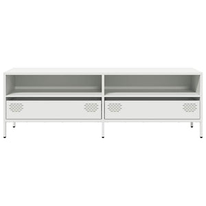 Έπιπλο Τηλεόρασης Λευκό 135x39x43,5 εκ. Ατσάλι Ψυχρής Έλασης