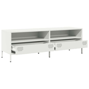 Έπιπλο Τηλεόρασης Λευκό 135x39x43,5 εκ. Ατσάλι Ψυχρής Έλασης