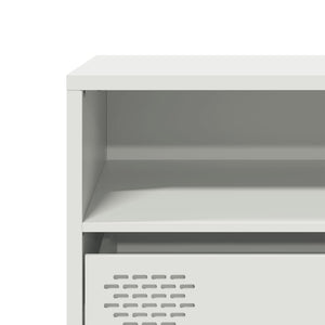 Έπιπλο Τηλεόρασης Λευκό 135x39x43,5 εκ. Ατσάλι Ψυχρής Έλασης