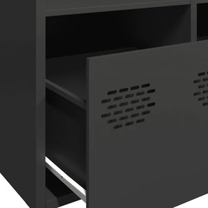 Ντουλάπι Μαύρο 101,5x39x73,5 εκ. από Χάλυβα Ψυχρής Έλασης