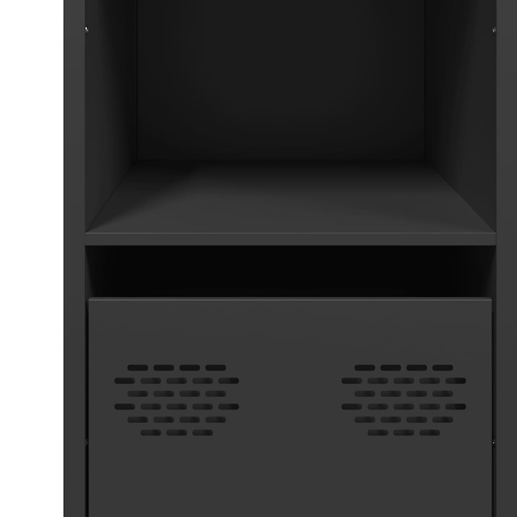 Ντουλάπι Μαύρο 101,5x39x73,5 εκ. από Χάλυβα Ψυχρής Έλασης