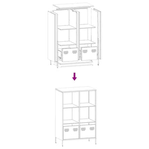 Ντουλάπα Λευκό 68x39x103,5 εκ. από Χάλυβα
