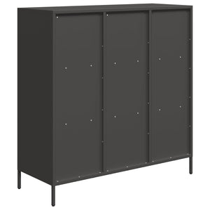 Ντουλάπι Μαύρο 101,5x39x103,5 εκ. από Χάλυβα
