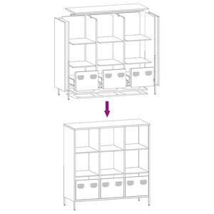 Ντουλάπι Ροζ 101,5x39x103,5 εκ. από Χάλυβα