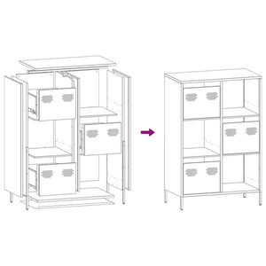 Ντουλάπι Μαύρο 68x39x103,5 εκ. από Χάλυβα - Pakobazaar