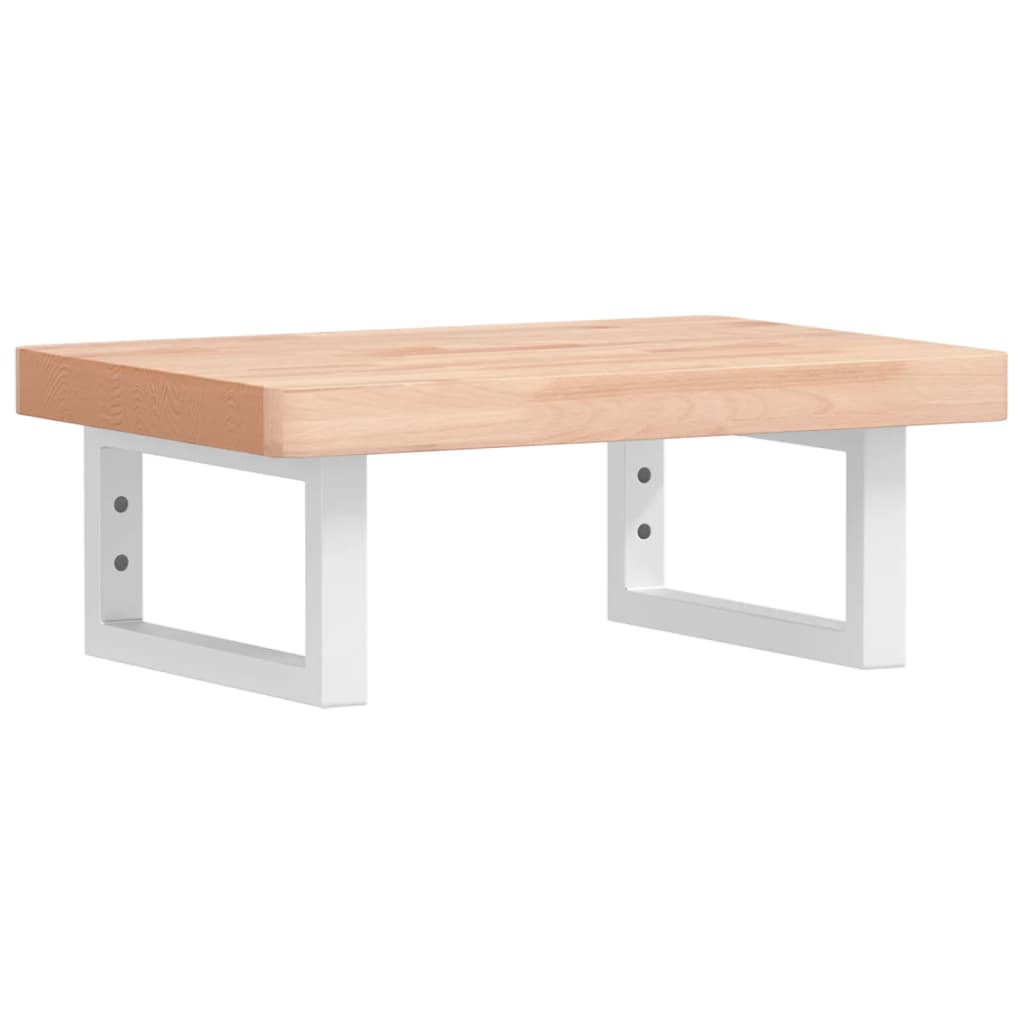 Ράφι Νιπτήρα Τοίχου από Ατσάλι / Μασίφ Ξύλο Οξιάς - Pakobazaar