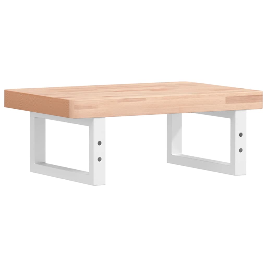 Ράφι Νιπτήρα Τοίχου από Ατσάλι / Μασίφ Ξύλο Οξιάς - Pakobazaar