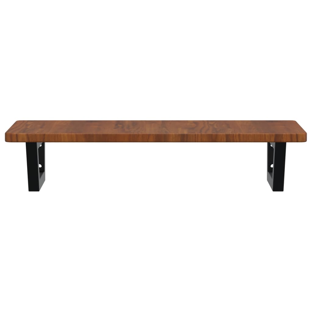 Ράφι Νιπτήρα Τοίχου από Ατσάλι / Μασίφ Ξύλο Δρυός