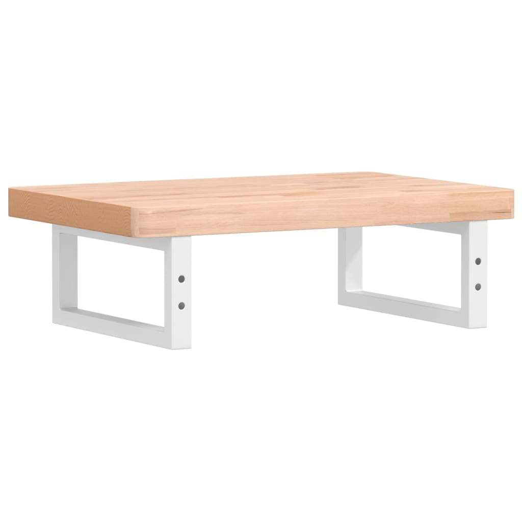 Ράφι Νιπτήρα Τοίχου από Ατσάλι / Μασίφ Ξύλο Οξιάς