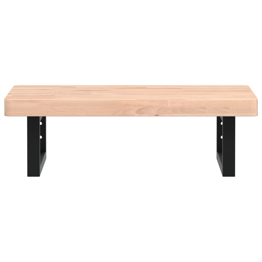 Ράφι Νιπτήρα Τοίχου από Ατσάλι / Μασίφ Ξύλο Οξιάς