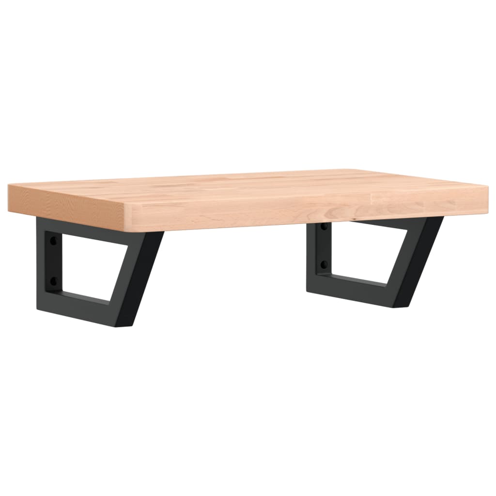 Ράφι Νιπτήρα Τοίχου από Ατσάλι / Μασίφ Ξύλο Οξιάς