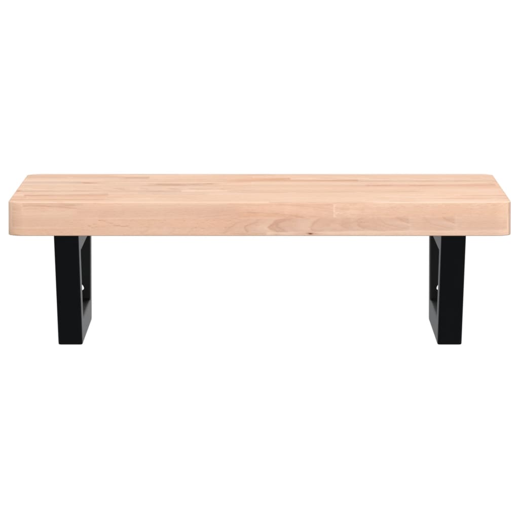 Ράφι Νιπτήρα Τοίχου από Ατσάλι / Μασίφ Ξύλο Οξιάς