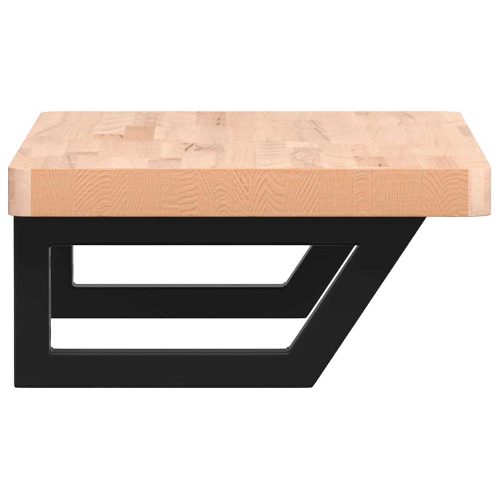 Ράφι Νιπτήρα Τοίχου από Ατσάλι / Μασίφ Ξύλο Οξιάς