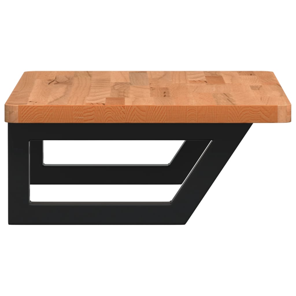 Ράφι Νιπτήρα Τοίχου από Ατσάλι / Μασίφ Ξύλο Οξιάς