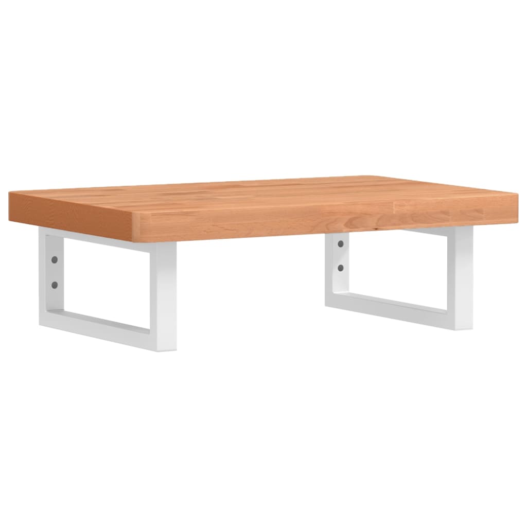 Ράφι Νιπτήρα Τοίχου από Ατσάλι / Μασίφ Ξύλο Οξιάς