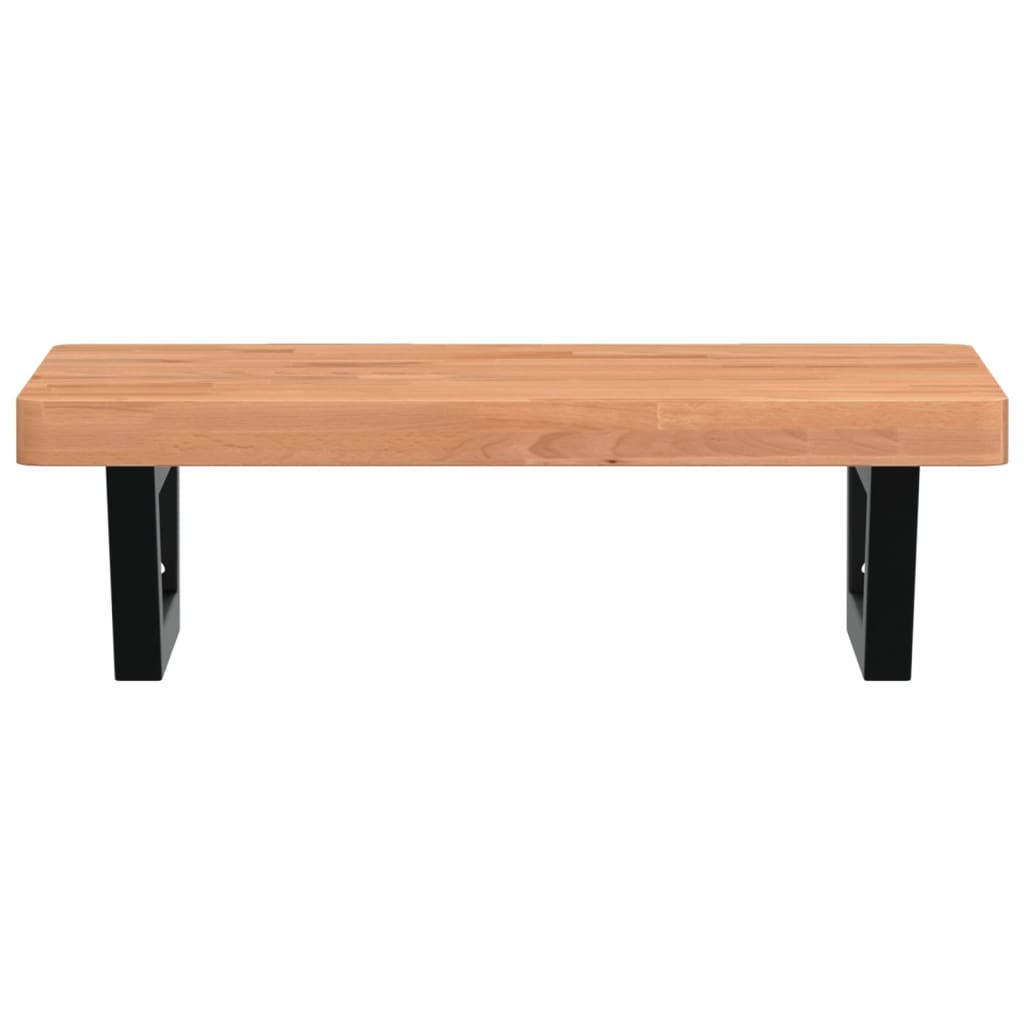 Ράφι Νιπτήρα Τοίχου από Ατσάλι / Μασίφ Ξύλο Οξιάς