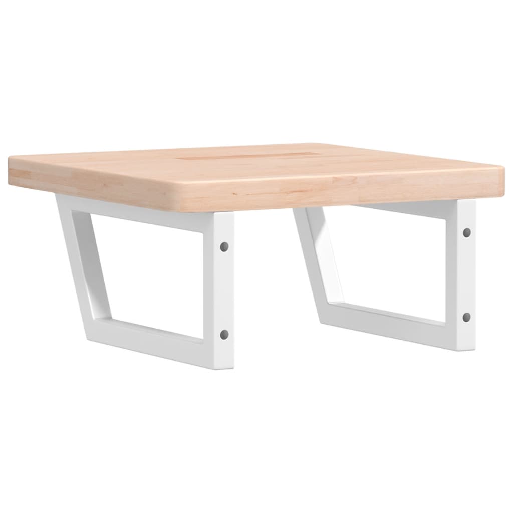 Ράφι Νιπτήρα Τοίχου από Ατσάλι / Μασίφ Ξύλο Δρυός - Pakobazaar